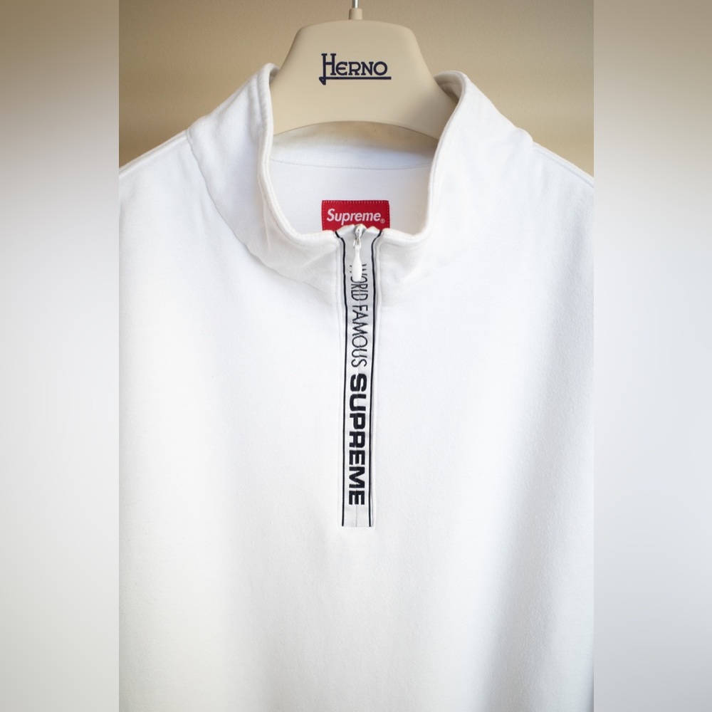Supreme World Famous Quarter Zip Crew - White - L